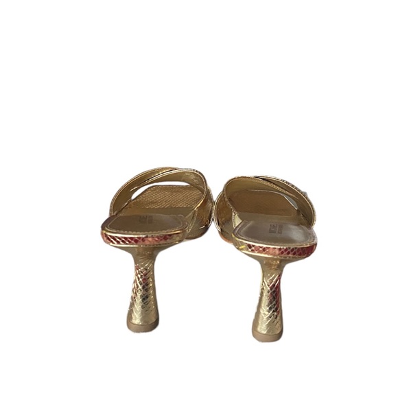 Michael Kors Clara Mule Sandals Gold snake skin leather - Picture 5 of 7